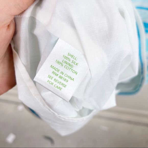 Lilly Pulitzer Organza Blue Striped Fit & Flare A Line Turquoise Blue Dress 6 - Picture 7 of 7